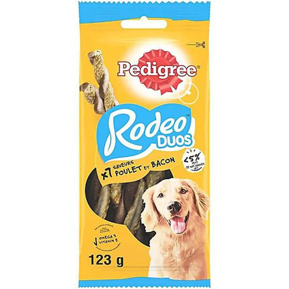 Pedigree - Friandises Rodeo Duos au Poulet et Bacon pour Chien - 123g