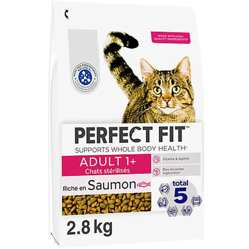 PERFECT FIT - Croquettes ADULT 1+ Saumon frais Chat Adulte Stérilisé