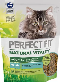 Perfect Fit - Croquettes Natural Vitality au Saumon et aux Poissons Blanc pour Chat - 1Kg