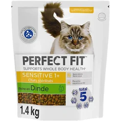 PERFECT FIT - Croquettes SENSITIVE 1+ Dinde chat adulte sensible stérilisé - 1,4kg