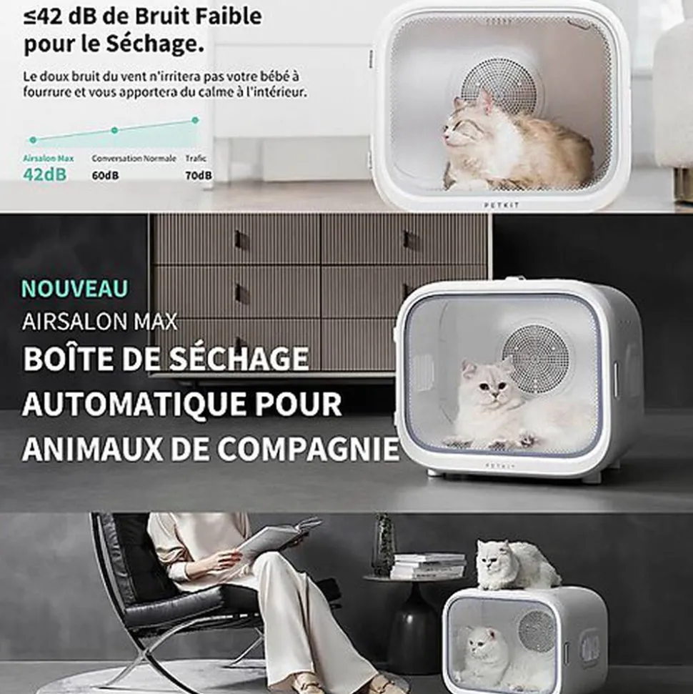 Petkit - Séchoir Automatique Airsalon MAX PRO pour Chiens et Chats - 50x47x44cm
