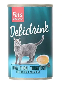 Pets Unlimited - Boîte Delidrink Bouillon au Thon pour Chat - 135ml