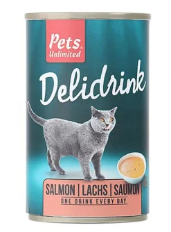 Pets Unlimited - Boîte Delidrink Bouillon au Saumon pour Chat - 135ml