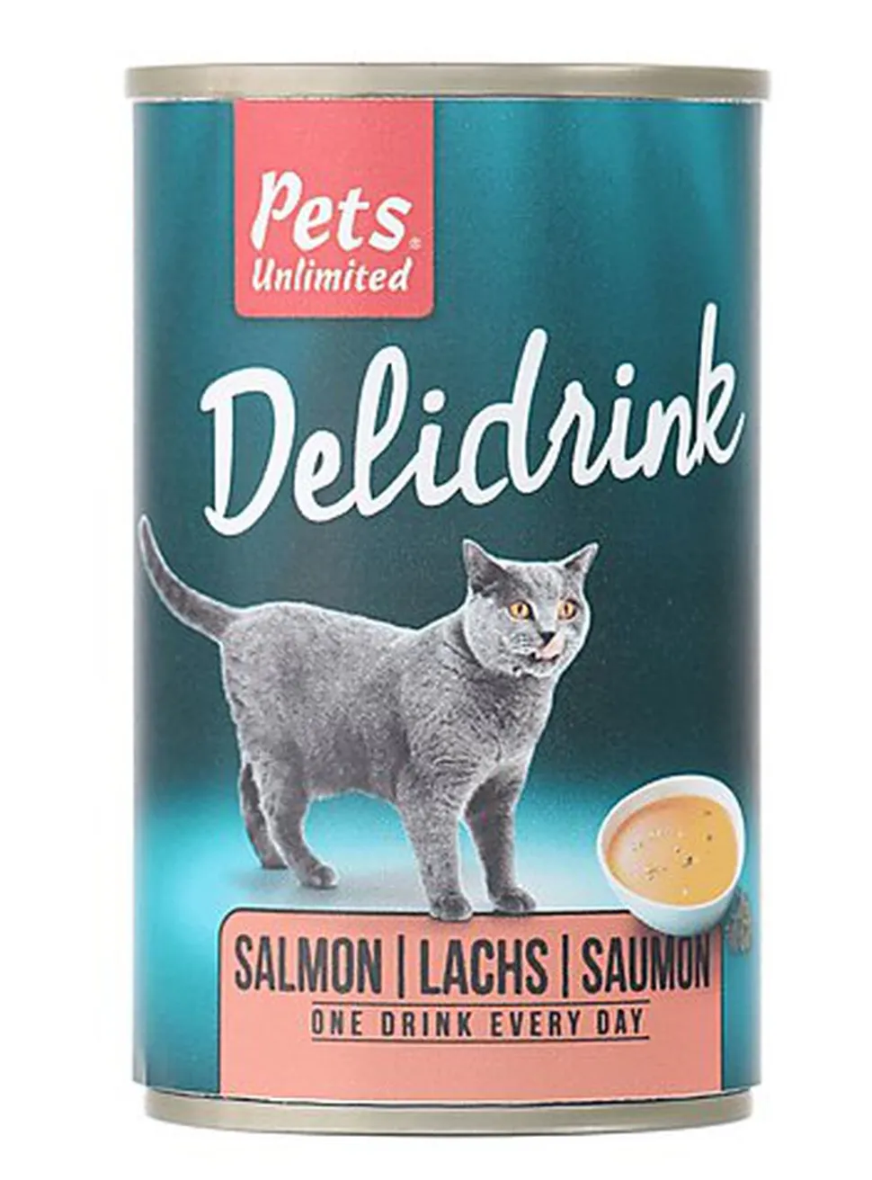 Pets Unlimited - Boîte Delidrink Bouillon au Saumon pour Chat - 135ml