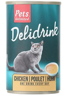 Pets Unlimited - Boîte Delidrink Bouillon au Poulet pour Chat - 135ml