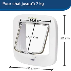 PetSafe - Chatière 4 Positions Luxe pour Chats - Blanc