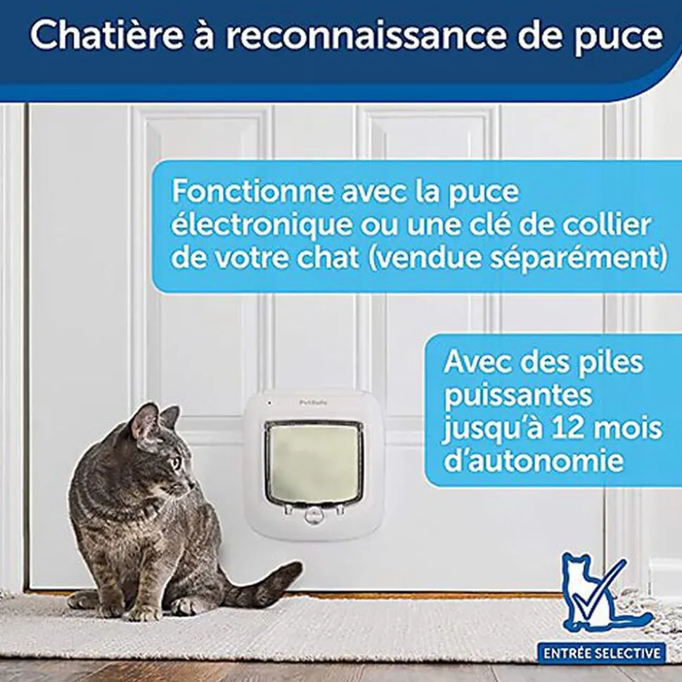 PetSafe - Chatière Porte Magnétique Luxe pour Chiens et chats - Blanc