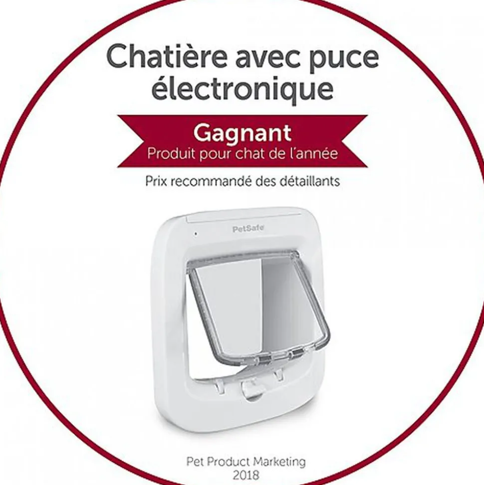 PetSafe - Porte à Puce Electronique pour Chiens et Chats - Blanc