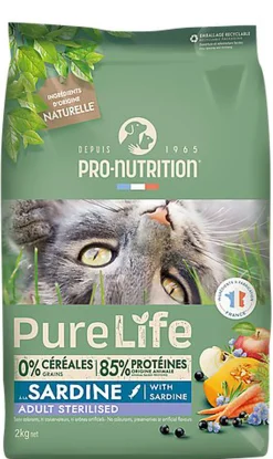 Pro Nutrition - Croquettes Pure Life Chat Sterilised Sardine Pour Chat