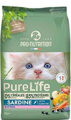 Pro Nutrition - Croquettes Pure Life Kitten Sardine pour Chaton