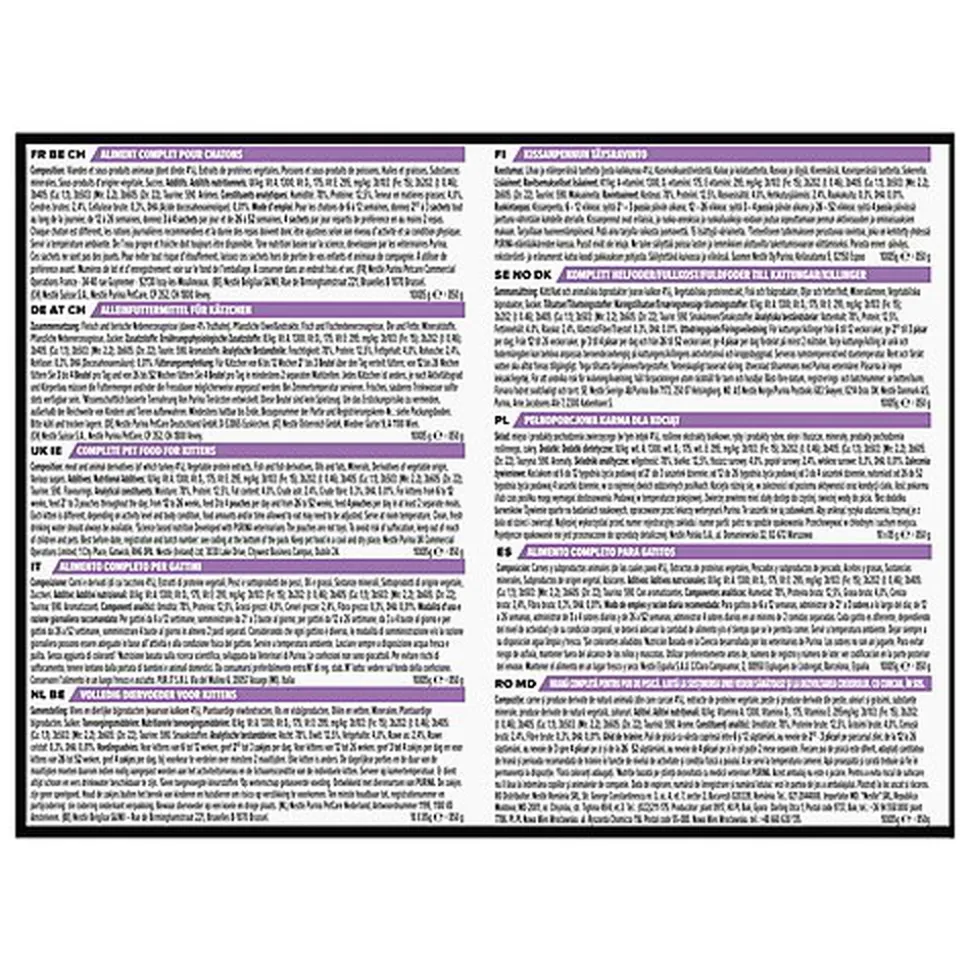 Pro Plan - Bouchée en Sauce NutriSavour Junior à la Dinde pour Chaton - 10x85g