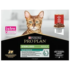 Pro plan - Bouchée en Sauce NutriSavour Sterilised au Bœuf pour Chat Adultes Stérélisés - 10x85g