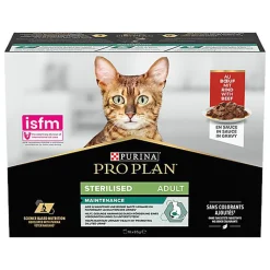 Pro plan - Bouchée en Sauce NutriSavour Sterilised au Bœuf pour Chat Adultes Stérélisés - 10x85g