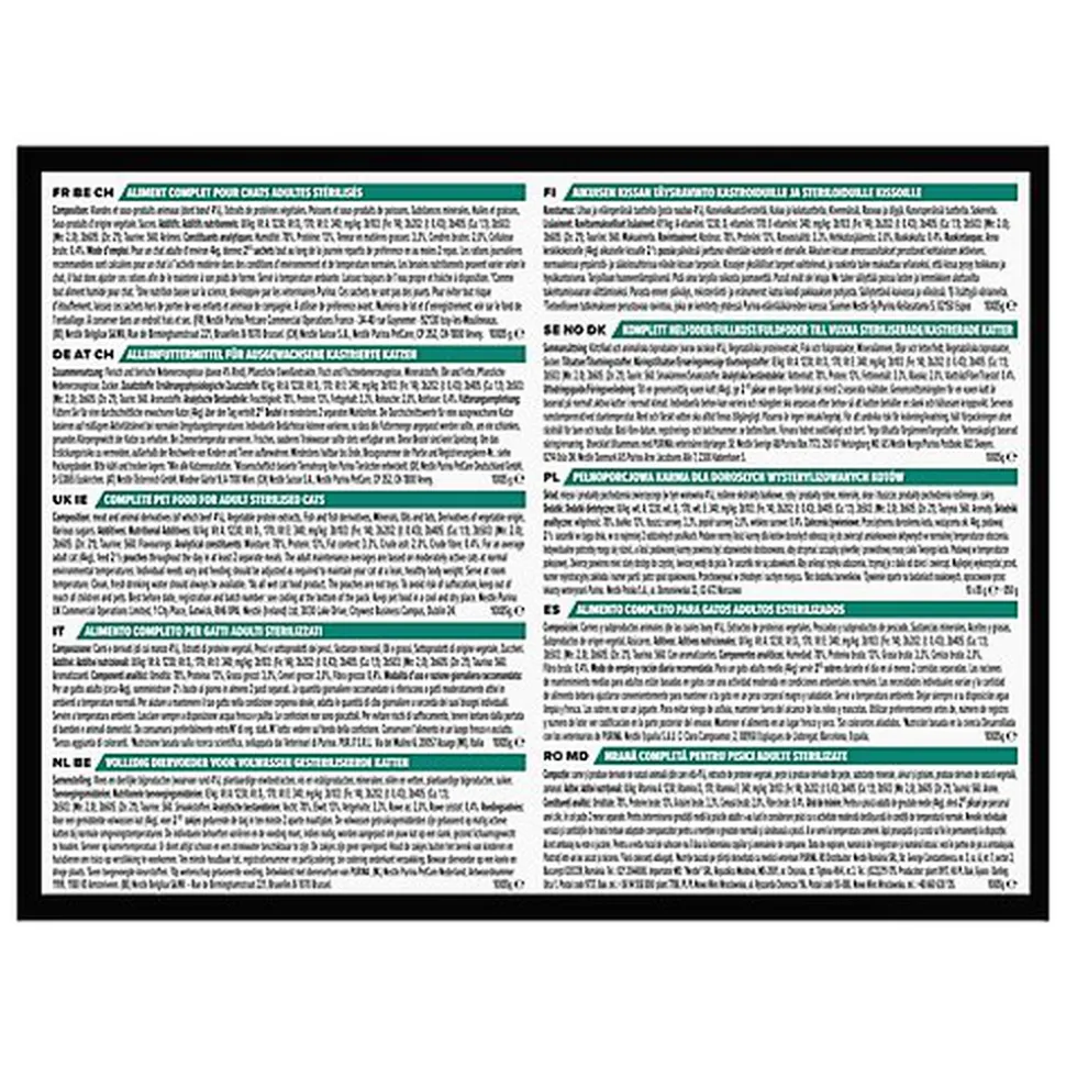 Pro plan - Bouchée en Sauce NutriSavour Sterilised au Bœuf pour Chat Adultes Stérélisés - 10x85g