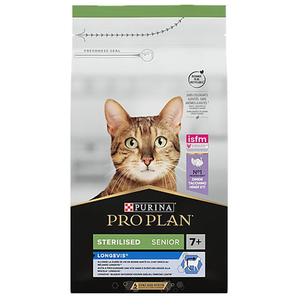 Pro Plan - Croquettes Adult 7+ au Poulet pour Chat Adulte Stérilisé