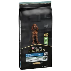 Pro Plan - Croquettes Athletic Large Puppy Sensitive Digestion à l'Agneau pour Chiot - 12Kg
