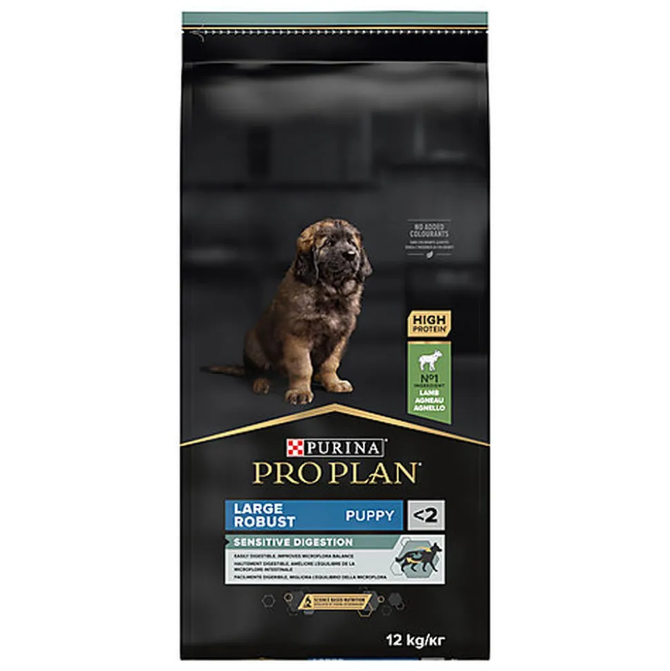 Pro Plan - Croquettes Large Robust Sensitive Digestion à l'Agneau pour Chiot - 12Kg