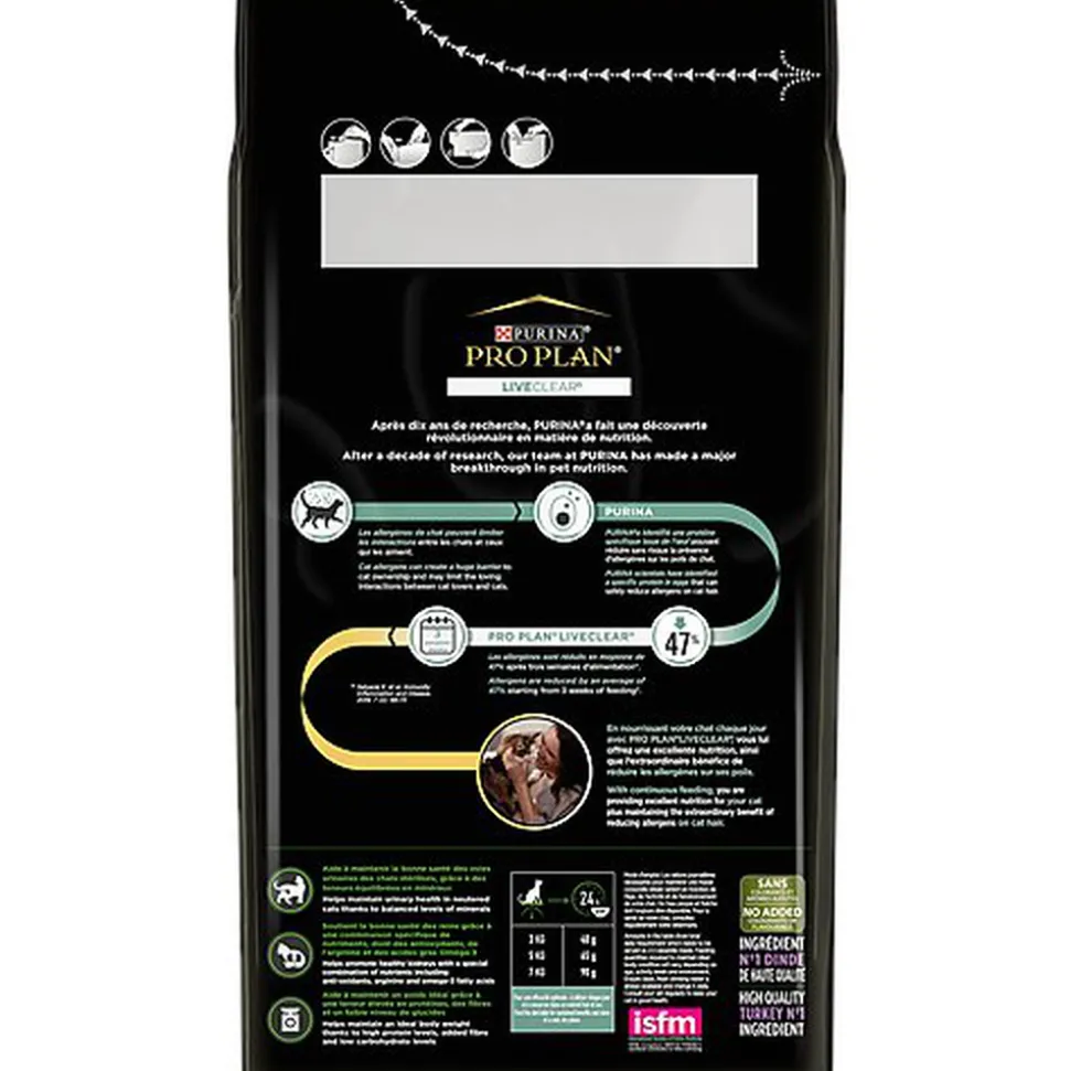 Pro Plan - Croquettes LiveClear +1 Stérilisé Dinde pour Chat