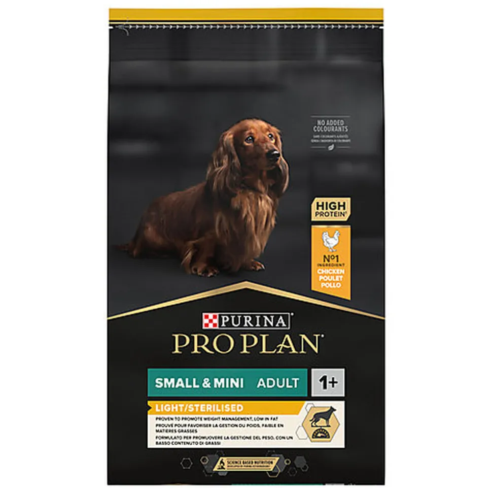 Pro Plan - Croquettes Small & Mini Light Sterilised Poulet pour Chien - 7Kg
