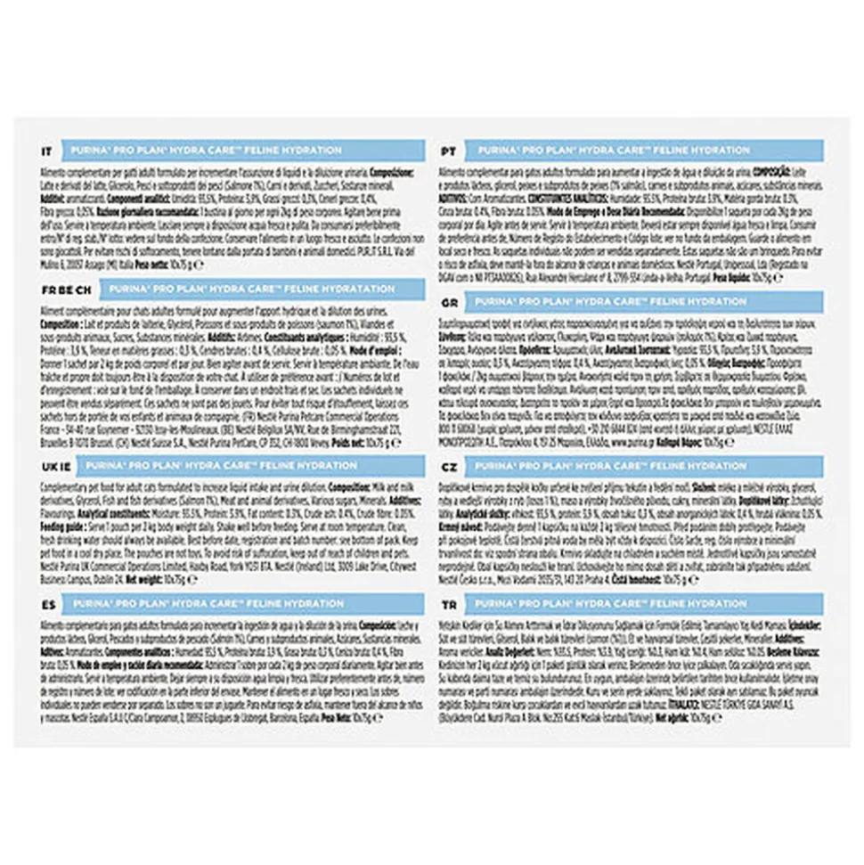 Pro Plan - Pâtée Hydra Care Hydration au Saumon pour Chats - 10x75g