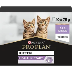 Pro Plan - Pâtée Repas Kitten Healthy Start Dinde pour Chatons - 10x75g