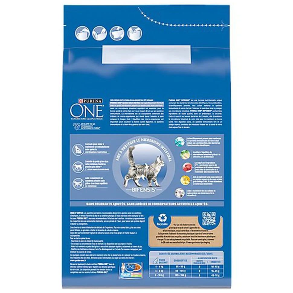 Purina One - Croquettes au Boeuf et Blé pour Chat Adulte Stérilisé - 3Kg