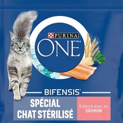 Purina One - Croquettes au Saumon et Blé pour Chat Adulte Stérilisé