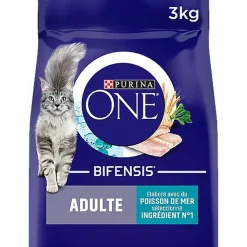 Purina One - Croquettes au Poisson et Céréales pour Chat Adulte - 3Kg