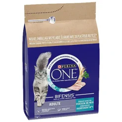 Purina One - Croquettes au Poisson et Céréales pour Chat Adulte - 3Kg