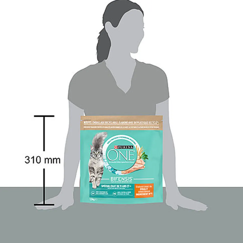 Purina One - Croquettes au Poulet et Céréales pour Chat Senior 11+ - 1,5Kg