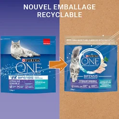 Purina One -  Croquettes Chat Stérilisé Sensible Poisson de mer - 1,5kg