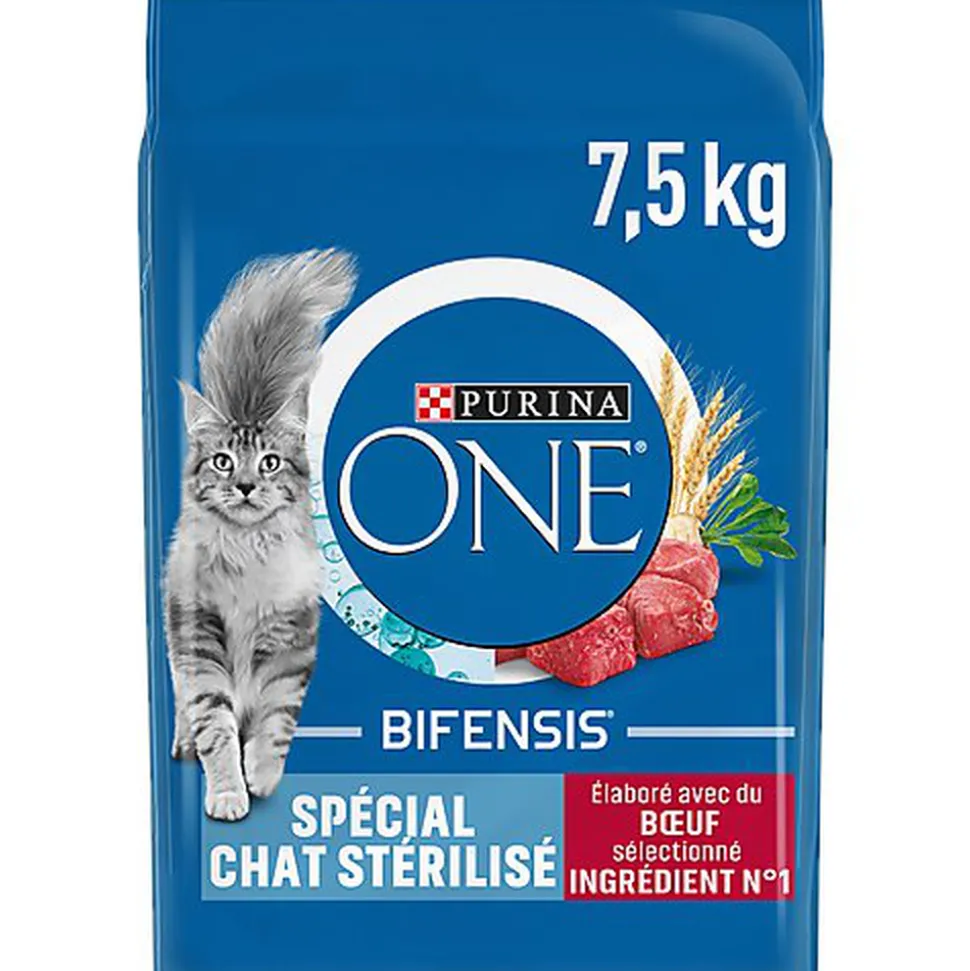 Purina One - Croquettes Stérilisé Bifensis au Bœuf pour Chat - 7,5Kg