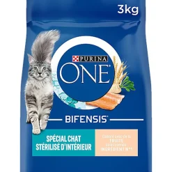 Purina One - Croquettes Stérilisés Bifensis à la Truite pour Chat d'Intérieur - 3Kg