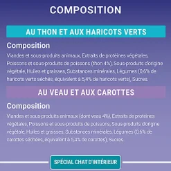 PURINA ONE - Sachets fraîcheurs Thon et Veau pour Chats d'intérieur - 4x85g