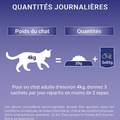 PURINA ONE - Sachets fraîcheurs Thon et Veau pour Chats d'intérieur - 4x85g