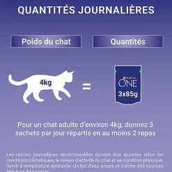 PURINA ONE - Sachets fraîcheurs Saumon et Dinde pour Chats Stérilisés - 4x85g