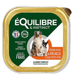 Équilibre & Instinct - Pâtée à la Volaille et Petits Pois pour Chien - 300g