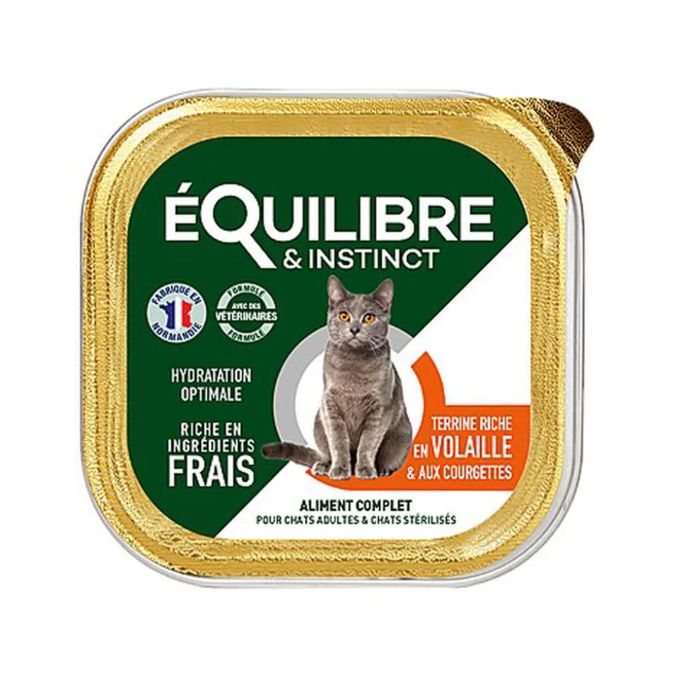 Équilibre & Instinct - Pâtée à la Volaille et Courgettes pour Chat - 85g