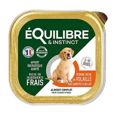 Équilibre & Instinct - Pâtée à la Volaille et aux Carottes pour Chiot - 150g