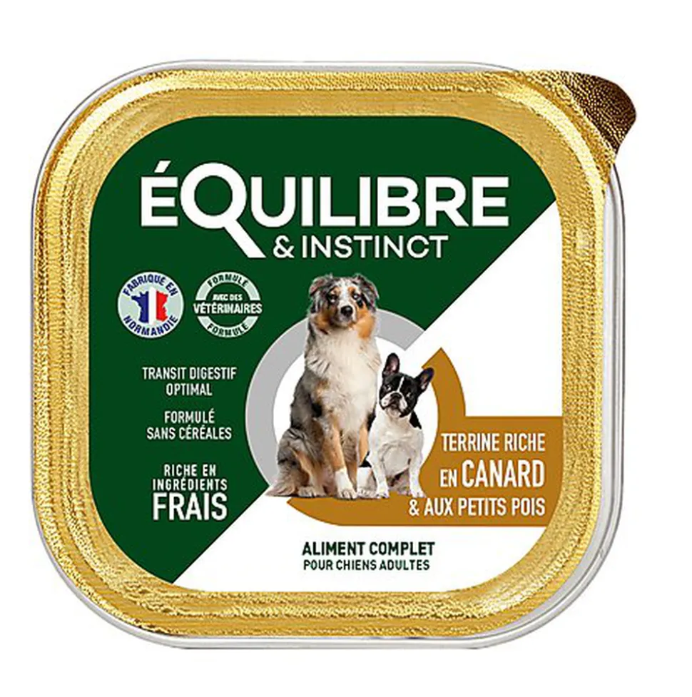 Équilibre & Instinct - Pâtée au Canard et Petits Pois pour Chien - 300g
