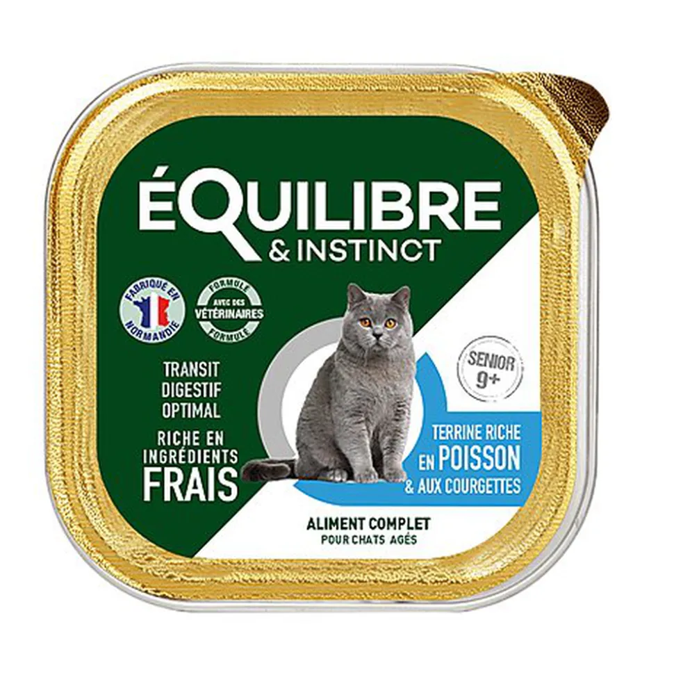 Équilibre & Instinct - Pâtée au Poisson et Courgettes pour Chat Senior - 85g