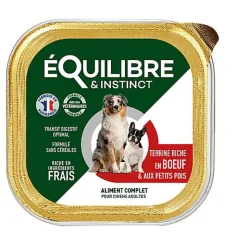 Équilibre & Instinct - Pâtée au Boeuf et Petits Pois pour Chien - 300g