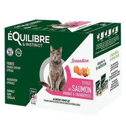 Équilibre & Instinct - Sachets Fraîcheurs Sensation Saumon et Ananas pour Chat - 12x85g