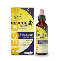 Rescue Pets -  Mélange NUIT Compte-gouttes Fleur de Bach - 20ml