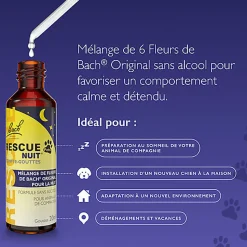 Rescue Pets -  Mélange NUIT Compte-gouttes Fleur de Bach - 20ml