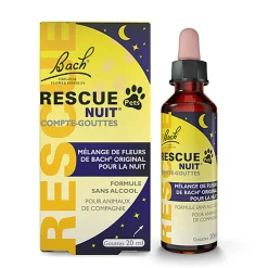 Rescue Pets -  Mélange NUIT Compte-gouttes Fleur de Bach - 20ml