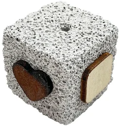 Rongis - JOUET CUBE PIERRE PONCE INSERT BOIS opour Rongeurs - 4X4cm