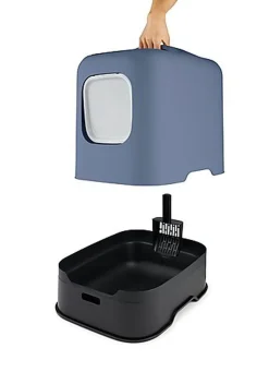 Rotho MyPet - Maison de Toilette Biala pour Chat - Bleu