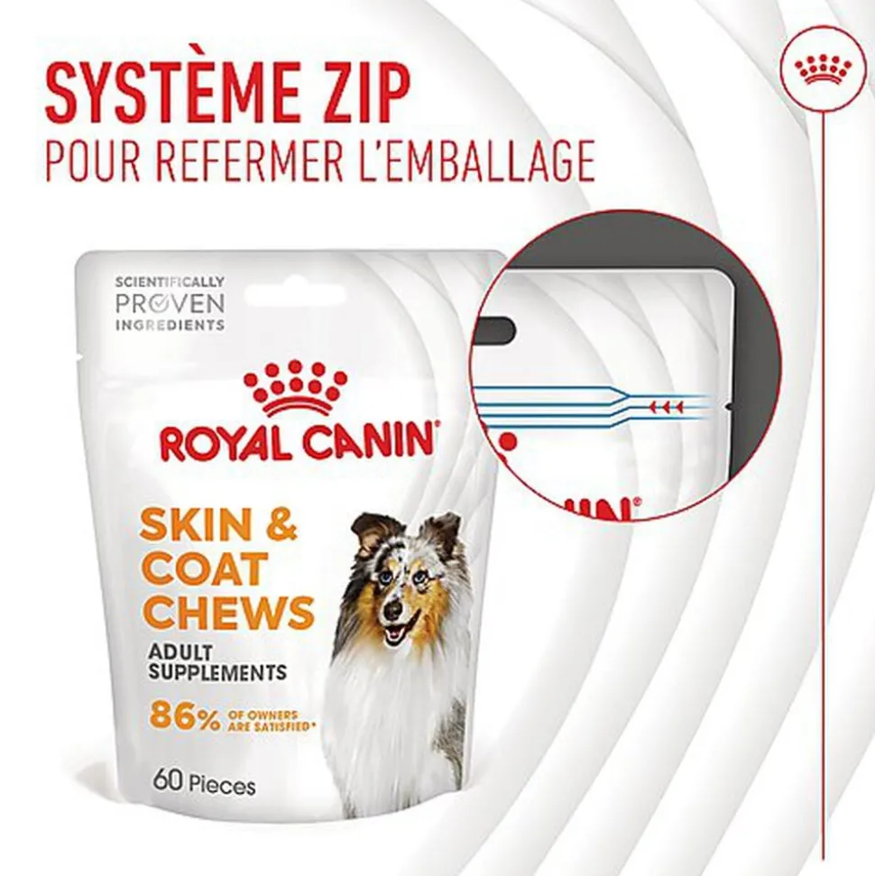 Royal Canin - Aliment Complémentaire Adult Skin & Coat Chews pour Chiens - 240g