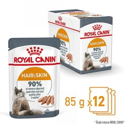 ROYAL CANIN - PÂTEE HAIR & SKIN EN MOUSSE CHAT ADULTE PEAU ET PELAGE - 12x85g